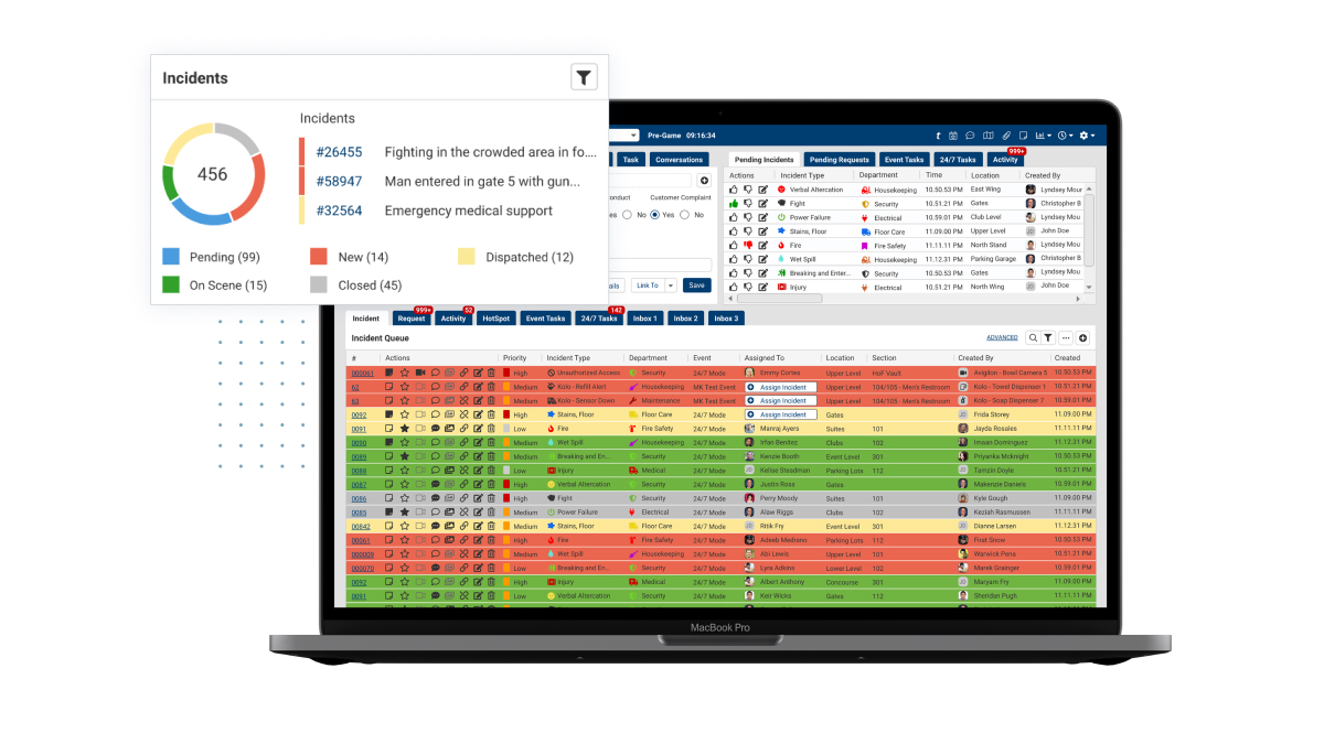 Screenshot of activity tracking with analytics