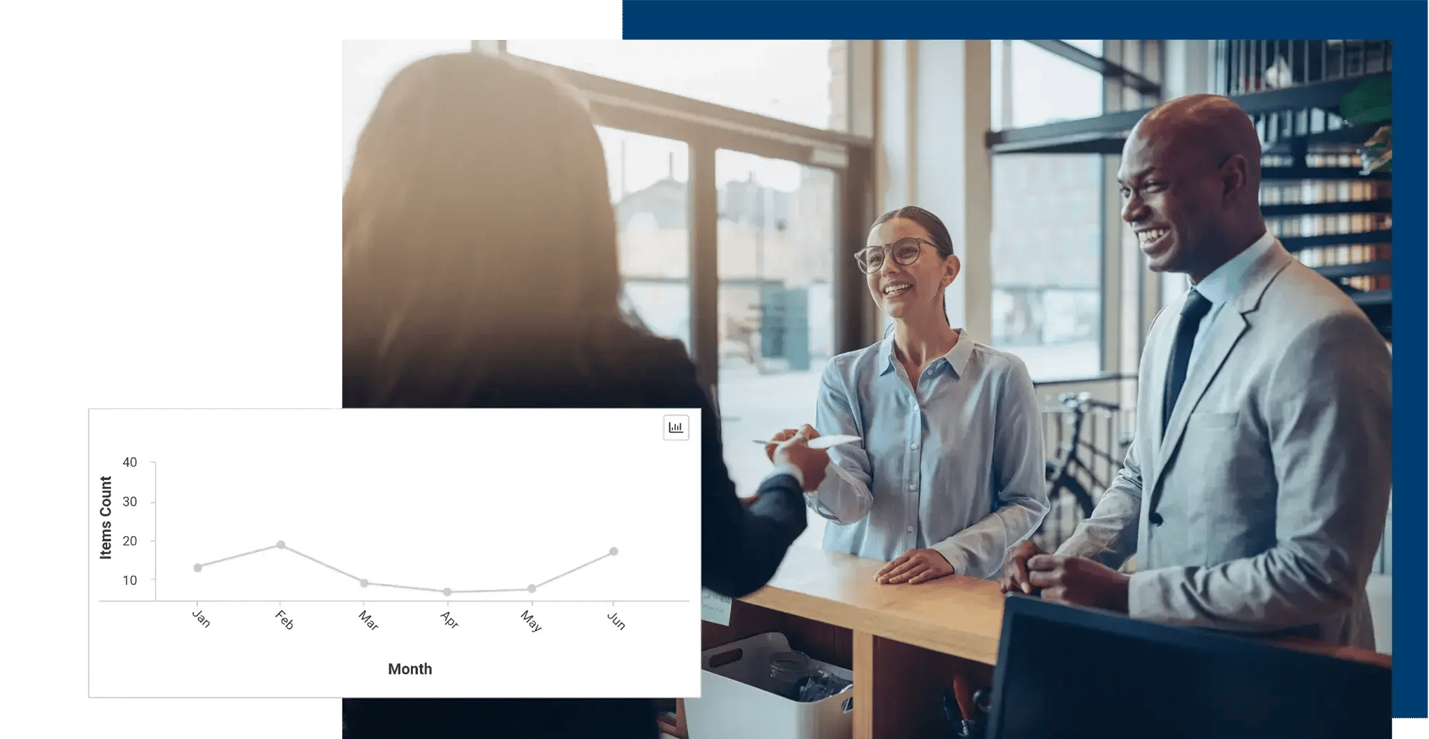 Real-time communications screenshot and an executive meeting