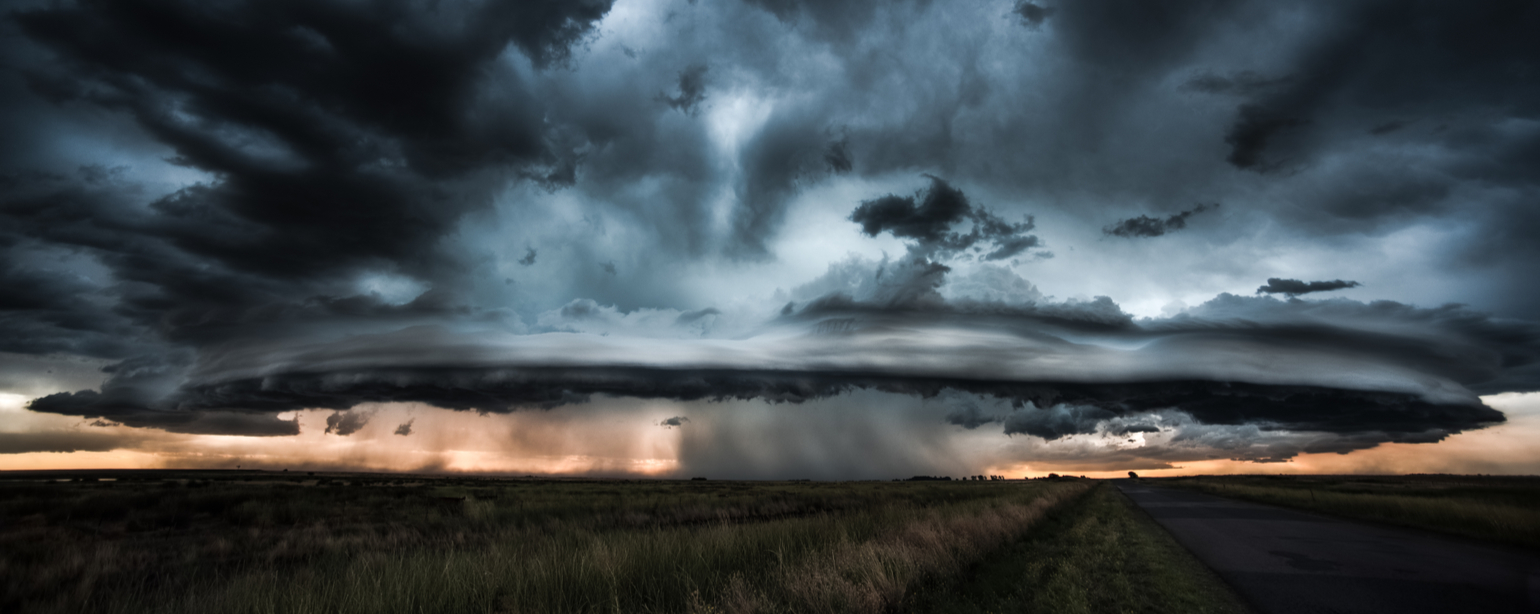 Dramatic huge storm and tornado fb
