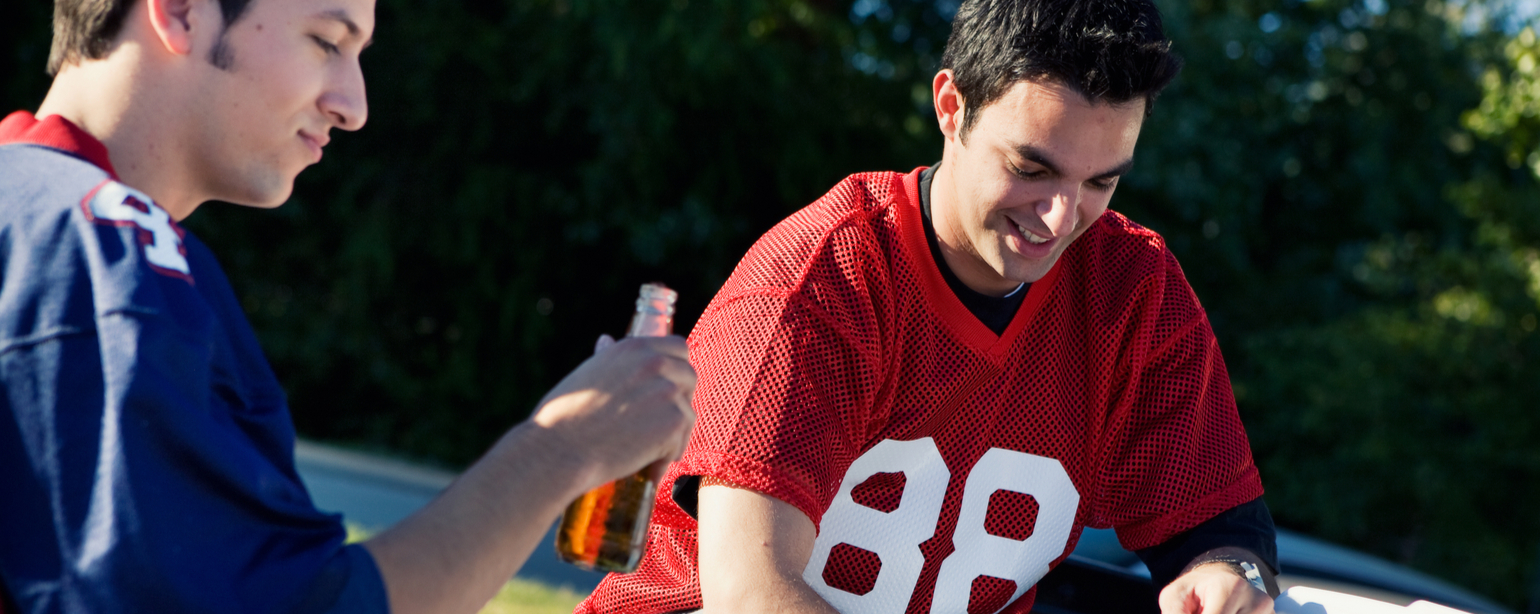 Guy Friends Having Some Drinks Before Game