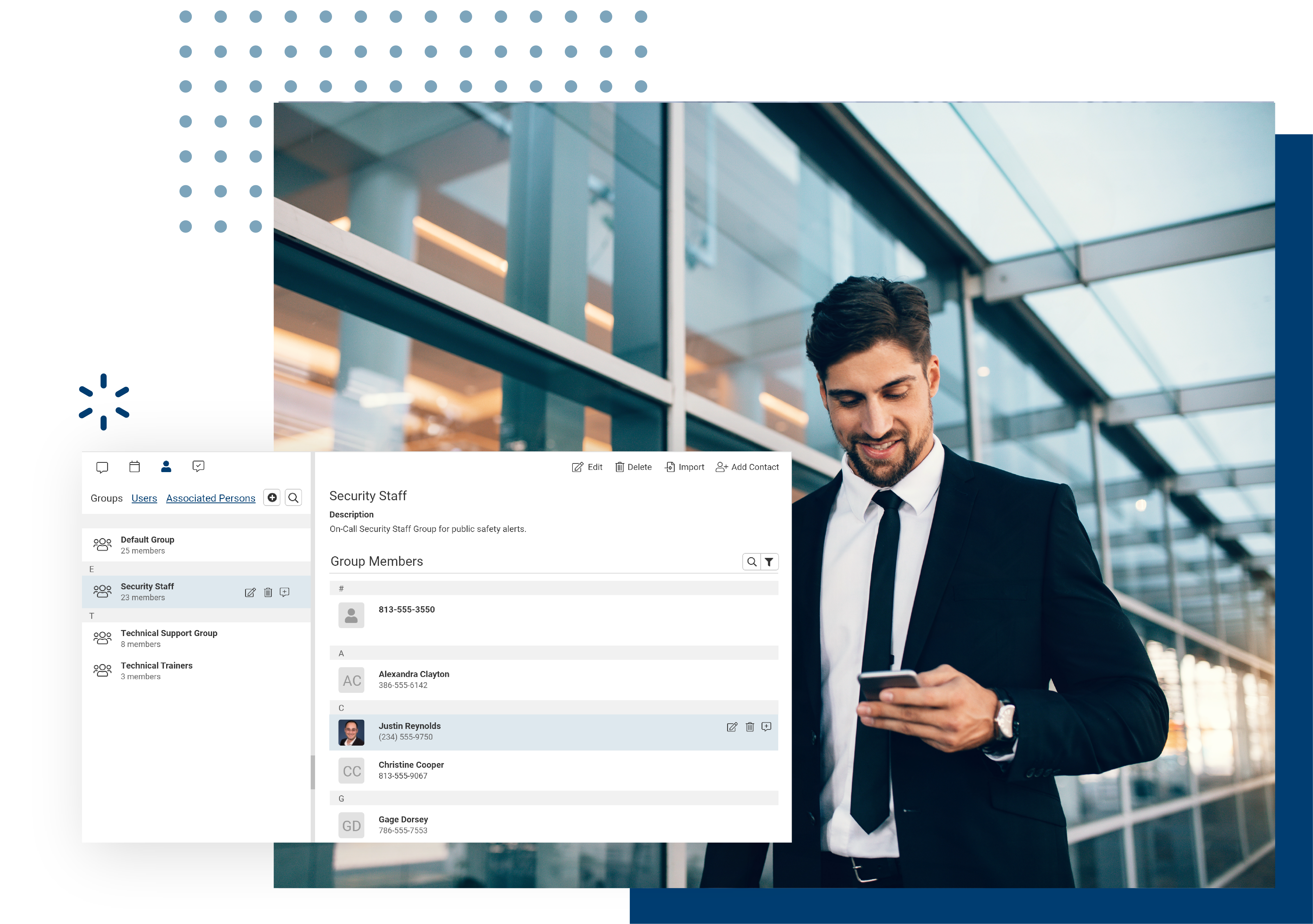 Create unlimited user groups and text important alerts or messages to a group of contacts. Create unlimited user groups and text important alerts or messages to a group of contacts.