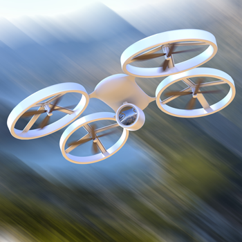 white-drone-in-flight